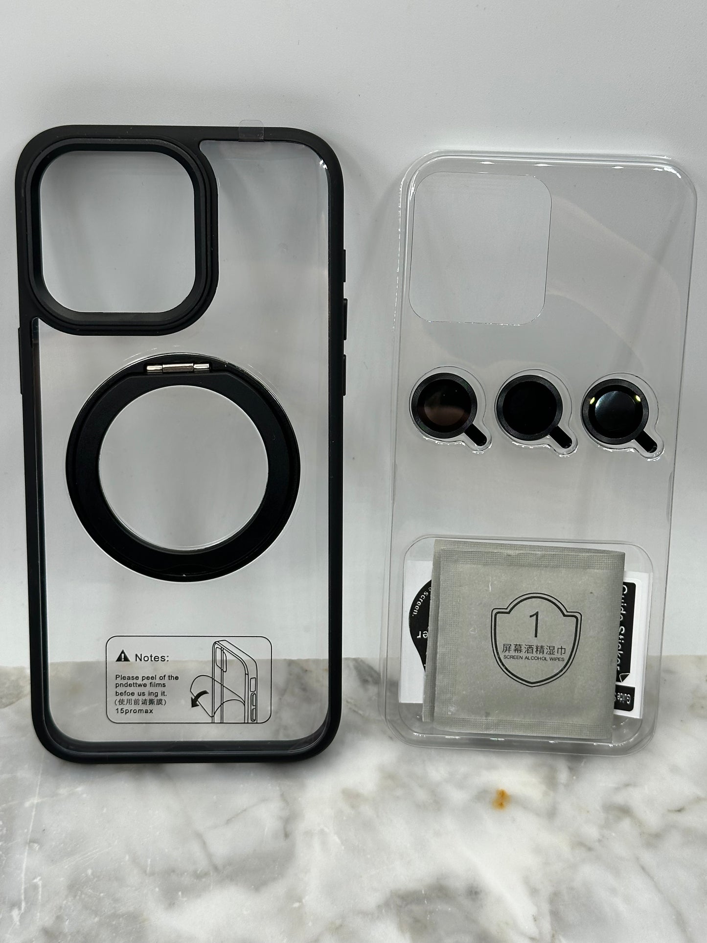 New case 3 en 1 original support lens MagSafe