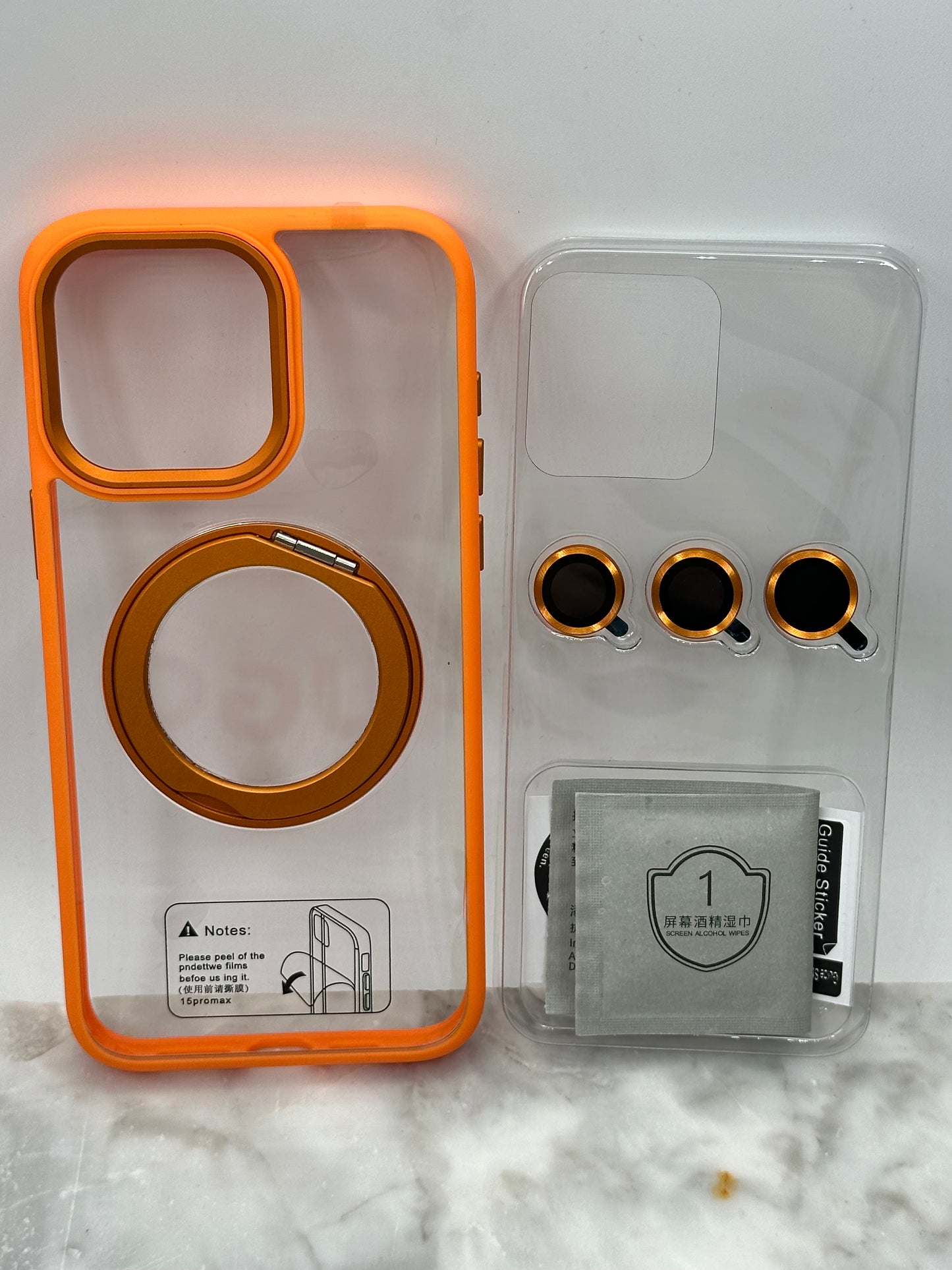 New case 3 en 1 original support lens MagSafe