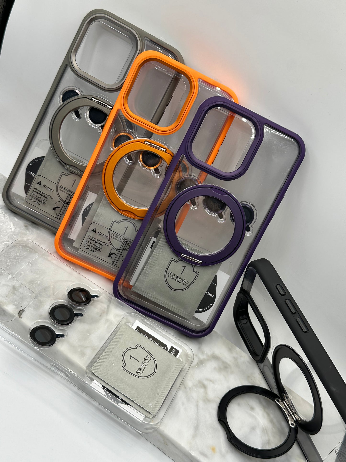 New case 3 en 1 original support lens MagSafe