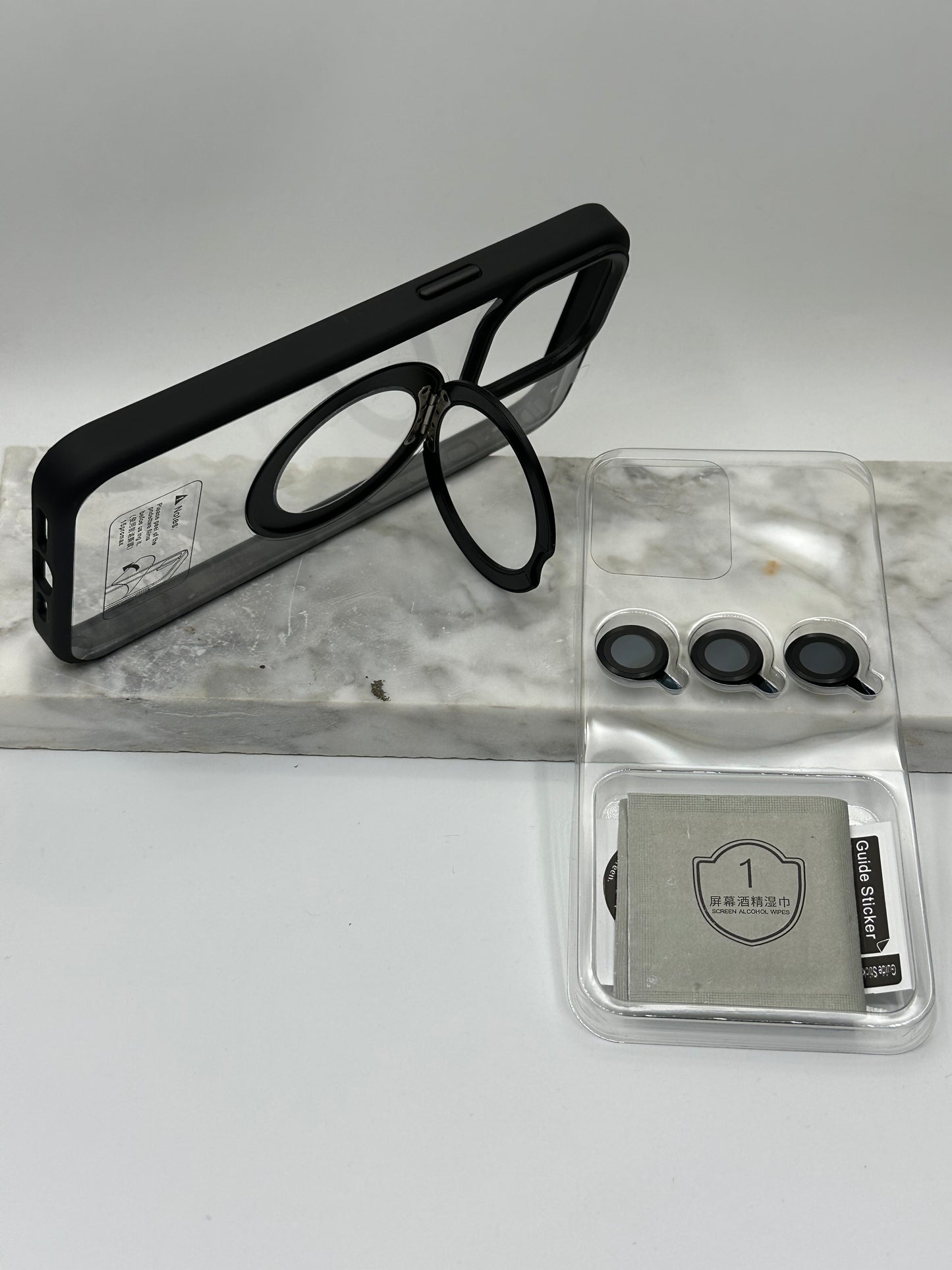New case 3 en 1 original support lens MagSafe