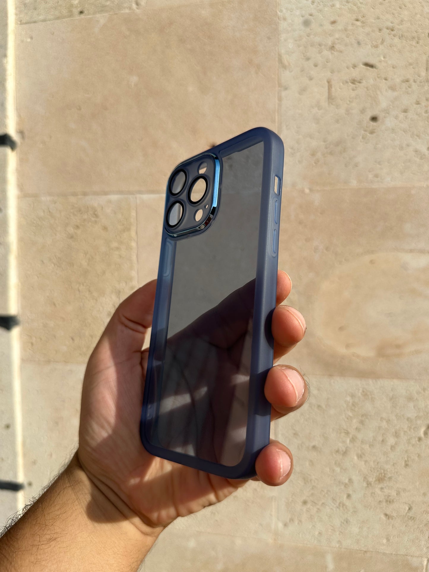 Transparent bleu