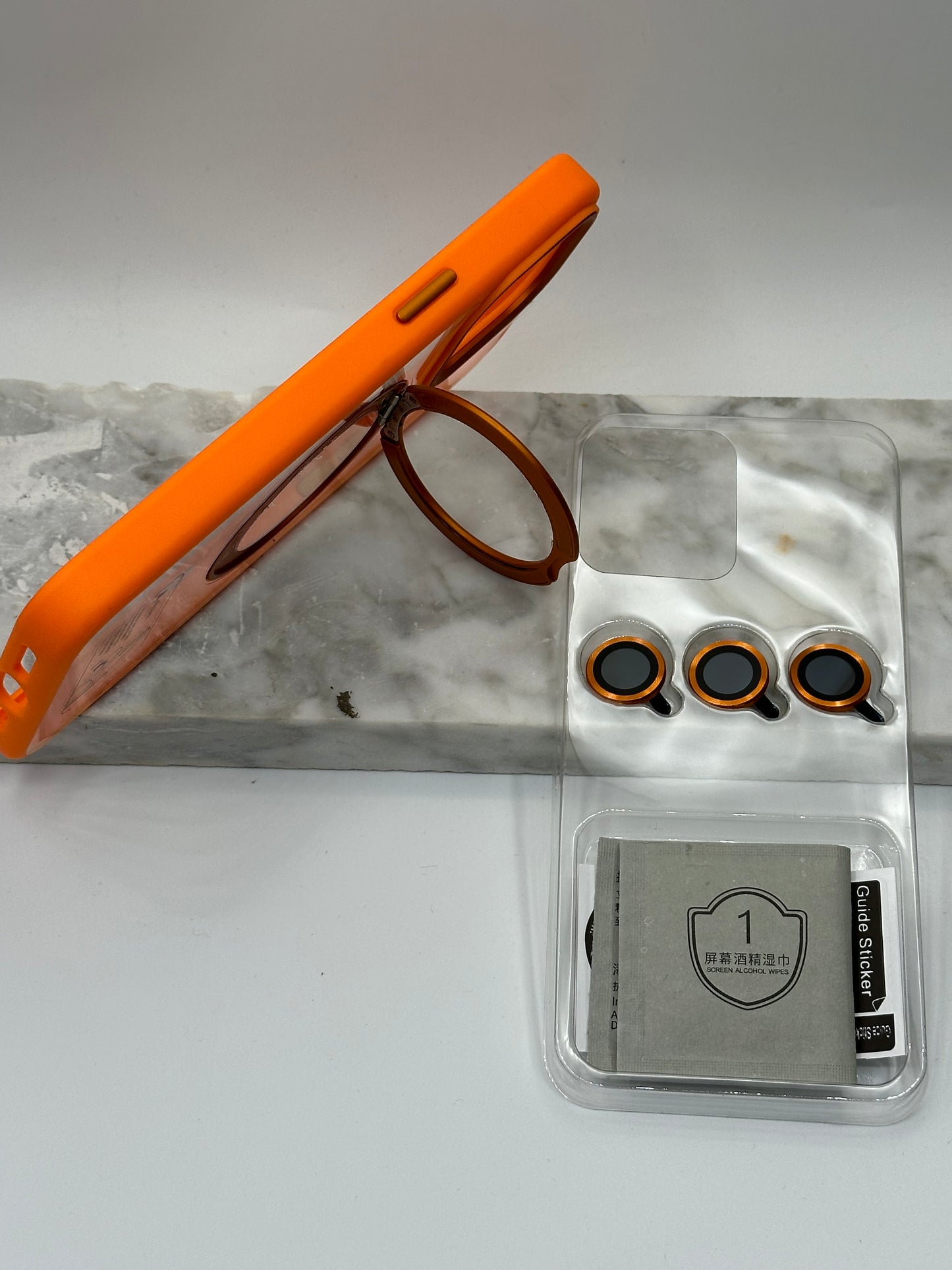 New case 3 en 1 original support lens MagSafe