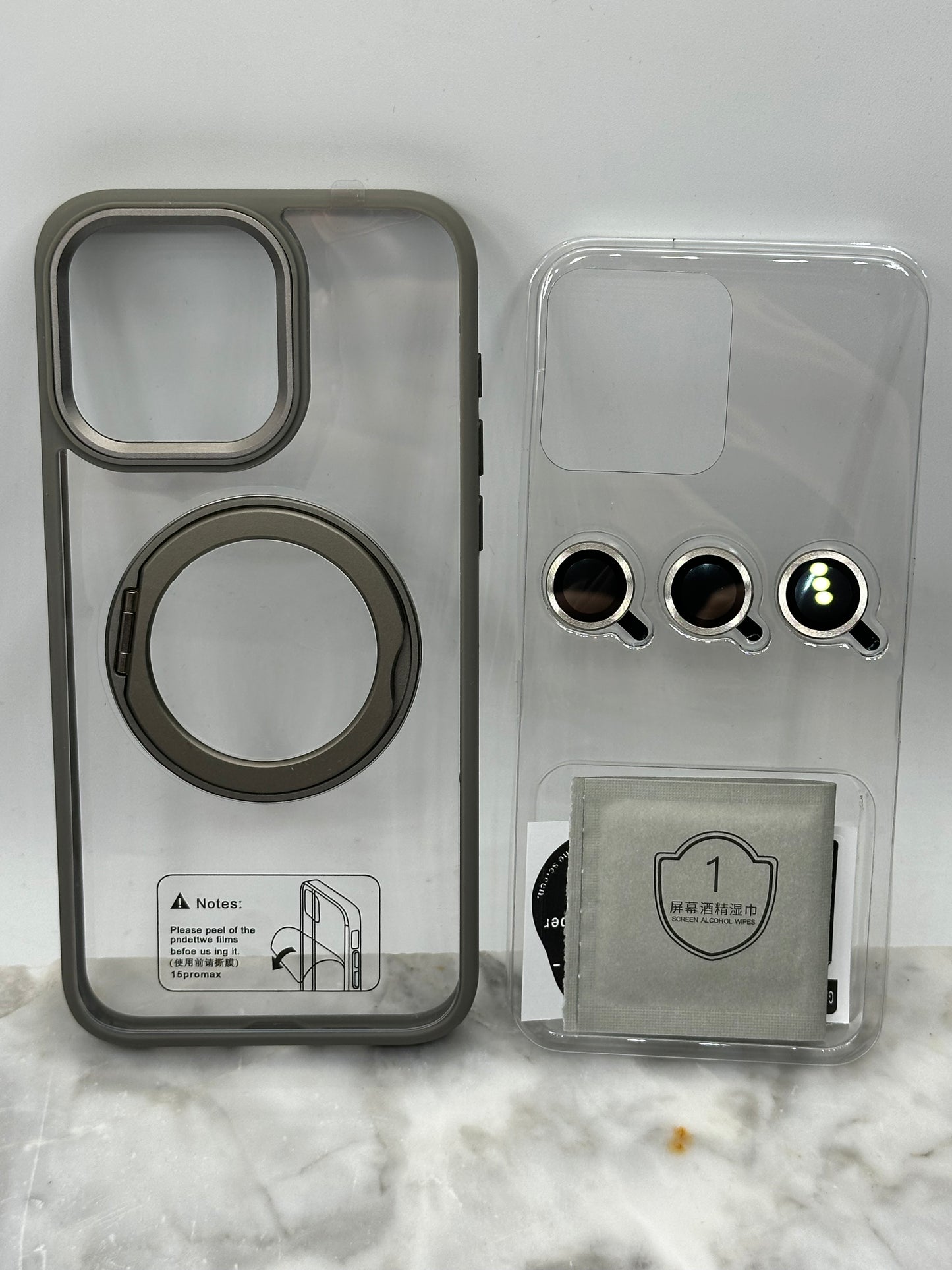 New case 3 en 1 original support lens MagSafe
