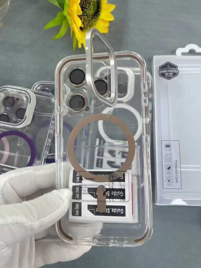 Antichoc 3 en 1 Lens + support + magsafe