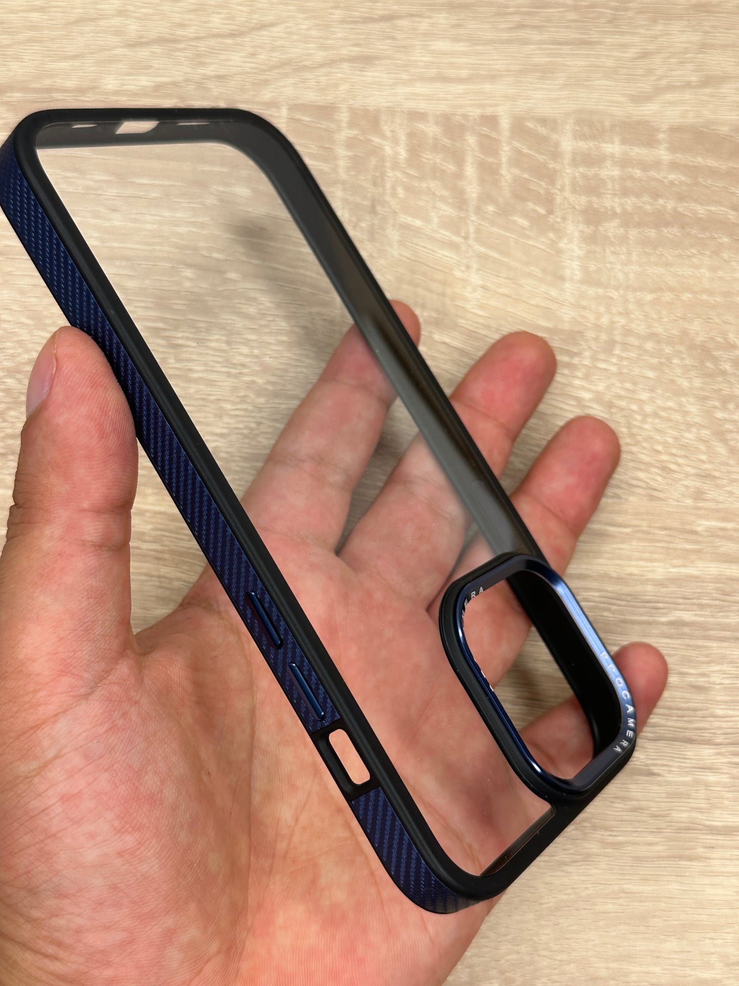 Transparent côté Carbon blue