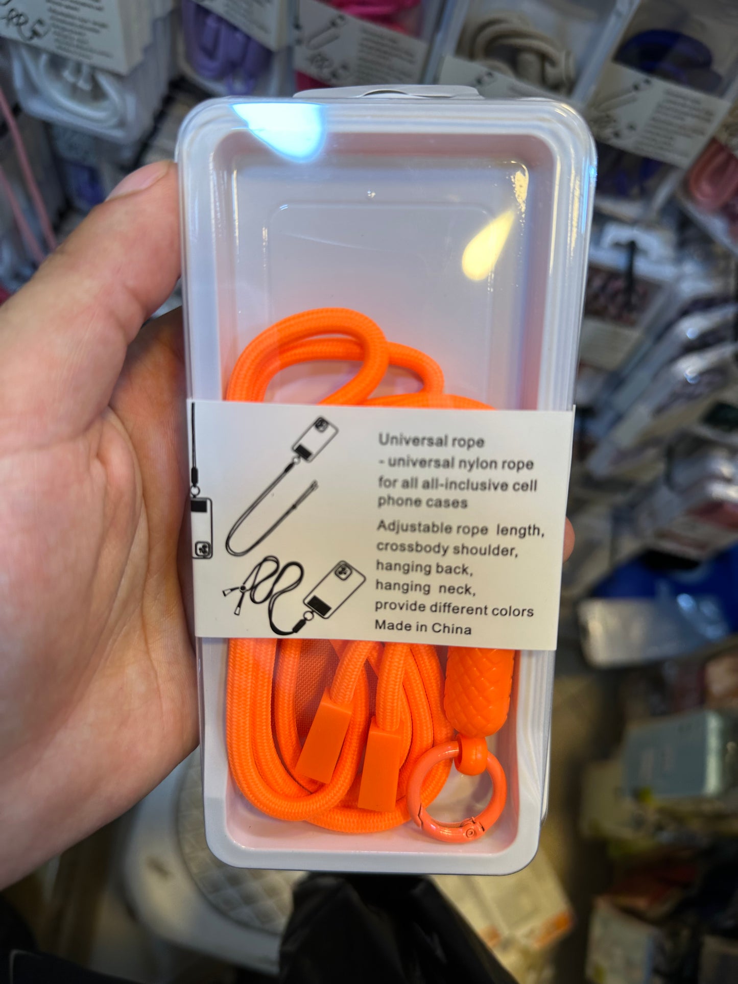 Lanière universelle en Nylon coloré, 120CM, lanière à chaîne pour étui de téléphone intelligent iPhone, sport escalade