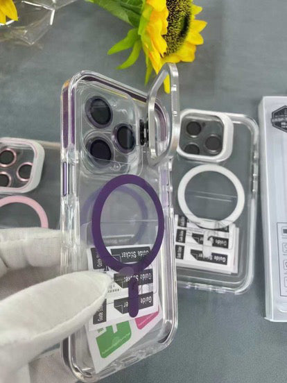 Antichoc 3 en 1 Lens + support + magsafe